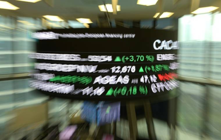 La salle de contrôle d'Euronext, société qui gère la Bourse de Paris ( AFP / Eric PIERMONT )